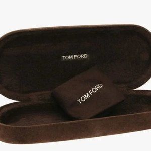 NWOB Authentic Tom Ford Dark Brown Velvet Suede  Glasses Sunglasses Case